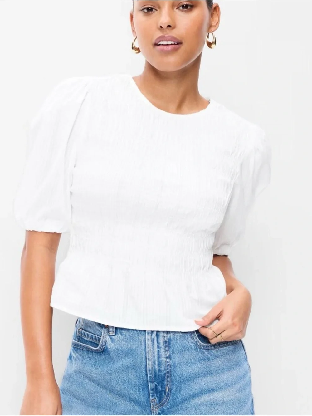 Puff Sleeve Peplum Top